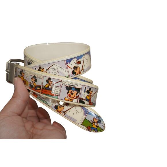 Vintage Disney Mickey Mouse Comic Strip Belt Kids / Youth 1980s Valprint PVC - Picture 3 of 12